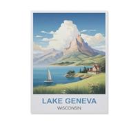 Jigsaw Puzzles for Adults 1000 Piece，Lake Geneva Wisconsin，Educational Games Brain Challenge Jigsaw Puzzles for Adult Kids（50x70cm）-ET36