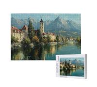 Jigsaw Puzzles for Adults 1000 Piece Landscape Jigsaw Puzzles for Adults with Gift Box 75x50 cm, Wooden Puzzle Lake Challenging Puzzle Games Home Decoration, for The Whole Family,p633t