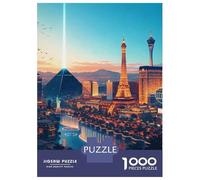 Jigsaw Puzzles for Adults 1000 Piece Las Vegas Strip at Dusk Teenager Puzzles Hands-on Game Difficult Challenge Challenging Game Gifts 52x38cm/1000pcs
