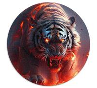 Jigsaw Puzzles for Adults, 1000 Piece Lava Night Tigers Puzzles for Adults Ideal for Family Fun,Relaxation 67.5x67.5 cm