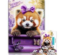 Jigsaw Puzzles for Adults 1000 Piece Lavender Red Panda,Learning Educational Toys Family Games Educational Game for Birthday,Chrismas (75x50cm)
