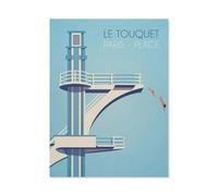 Jigsaw Puzzles for Adults 1000 Piece，Le Touquet Paris Diving Vintage Travel Poster，Difficult Puzzle Perfect Educational Gift for Boys and Girls（38x52CM）-BO11