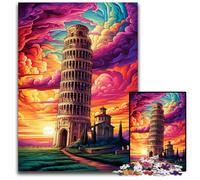 Jigsaw Puzzles for Adults 1000 Piece Leaning Tower of Pisa Italy Wooden Puzzles Perfect for Birthday Christmas 1000 PCS(38x26cm)