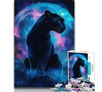 Jigsaw Puzzles for Adults 1000 Piece Leopard Under The Moon,Learning Educational Toys Family Games Educational Game for Birthday,Chrismas (38x26cm)