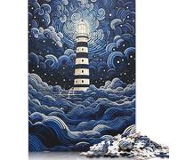 Jigsaw Puzzles for Adults 1000 Piece Lighthouse Art Jigsaw Puzzles for Adults for Educational Games Home Decor 1000pcs (75x50cm)
