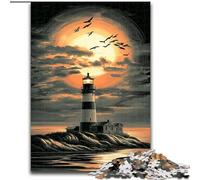 Jigsaw Puzzles for Adults 1000 Piece Lighthouse at Sunset, for Ages 14 And over Each Piece Is Unique - Fun And Challenging Game for The Whole Family Good Gift (Size 26x38cm)