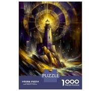 Jigsaw Puzzles for Adults 1000 Piece Lighthouse in Golden Light Jigsaw for Adults Fun Games Wall Art Unique Birthday And Xmas Gifts 52x38cm/1000pcs