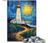 Jigsaw Puzzles for Adults, 1000 Piece Lighthouse Under The Night Sky Puzzles for Adults 26X38CM Creative Family Game & Home Decor, for Teenagers