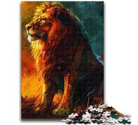 Jigsaw Puzzles for Adults 1000 Piece Lion at Sunset Stress Reliever Difficult Challenge Suitable for Desktop Decoration 26x38cm