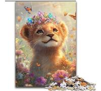 Jigsaw Puzzles for Adults 1000 Piece Lion Baby, Analysis And Logic with Fully Interlocking Randomly Shaped Pieces for And Age 14 Years Up 50x75cm