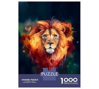 Jigsaw Puzzles for Adults 1000 Piece Lion Face WaterColor Jigsaw for Adults Fun Games Wall Art Unique Birthday And Xmas Gifts 52x38cm/1000pcs