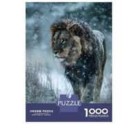 Jigsaw Puzzles for Adults 1000 Piece Lion in Winter Snowfall Puzzles for Adults Hands-on Game Stress Reliever Stress Reduction Gifts 38x26cm/1000pcs