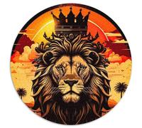 Jigsaw Puzzles for Adults, 1000 Piece Lion King Of The Jungle 1000 Pieces Round Puzzle Gifts Fun at Home Activities, Birthday Present, Travel Gifts 1000pcs (67.5x67.5cm)