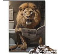 Jigsaw Puzzles for Adults 1000 Piece Lion Reading Newspaper 1000 Piece Jigsaw Impossible Hard Challenge Toy for Teenagers (Size 38x26cm)