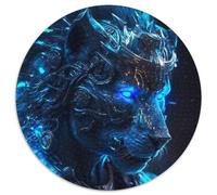 Jigsaw Puzzles for Adults, 1000 Piece Lion Wolves Round Jigsaw Family Interaction & Brain Challenge,Family Activity Challenge 67.5x67.5 cm