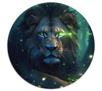Jigsaw Puzzles for Adults, 1000 Piece Lions of The Darkwood Forest Round Cardboard Puzzles Brain-Challenging DIY Decorative Game,Family Interactive Toy (67.5x67.5cm)