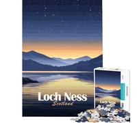 Jigsaw Puzzles for Adults 1000 Piece Loch Ness, Scotland at Night Family Games Brain Intelligence Challenge Addictive Toys Great Gifts A Work of Art (Size 38x26cm)