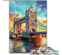 Jigsaw Puzzles for Adults, 1000 Piece London Bridge Jigsaw Family Fun Activity, Brain Challenge, for Teenager (size 26x38cm)