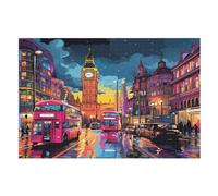 Jigsaw Puzzles for Adults 1000 Piece London Cityscape Jigsaw Puzzles for Adults & Kids Woodenboard Puzzles Family Decoration （75×50cm）