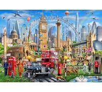 Jigsaw Puzzles for Adults 1000 Piece London Impression 27.56 x 19.69 Inch Educational Game Challenge Toy Landmarks Puzzles