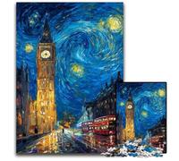 Jigsaw Puzzles for Adults, 1000 Piece London Under The Night Sky Wooden Jigsaw Puzzles for Home Decor, Family Fun, Ages 14+ 50X75CM
