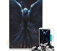 Jigsaw Puzzles for Adults 1000 Piece Lone Eagle Soars Night Sky Family Games Fun Activities at Home Birthday Present Gifts 38x52cm