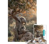 Jigsaw Puzzles for Adults 1000 Piece Lonely Baby Elephant Family Games Brain Intelligence Challenge Addictive Toys Great Gifts A Work of Art (Size 38x52cm)