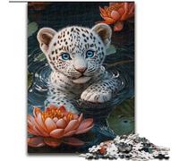 Jigsaw Puzzles for Adults, 1000 Piece Lotus And Leopard Puzzle Home Activity for Holidays, Birthdays, And Family Game Nights (size 50x75cm)