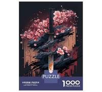 Jigsaw Puzzles for Adults 1000 Piece Lotus Katana Jigsaw Puzzle Brain Teaser Game Stress Reliever Unique Birthday And Xmas Gifts 52x38cm/1000pcs