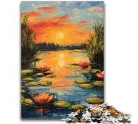 Jigsaw Puzzles for Adults 1000 Piece Lotus Pond 1000 Pieces for Teenagers,Educational Toy Funny Family Games Unique Home Decor (38x26cm)