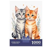 Jigsaw Puzzles for Adults 1000 Piece Love Cat Watercolor Jigsaw Relax Games Wall Decoration Deal As Gifts for The Whole Family 38x26cm/1000pcs