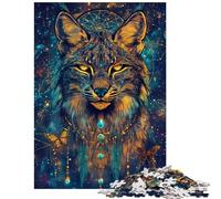 Jigsaw Puzzles for Adults 1000 Piece Lynx Starlight Vision Fun Games Staycation Kill Time Anti-Stress Toys Every Piece Is Unique Size 38x52cm
