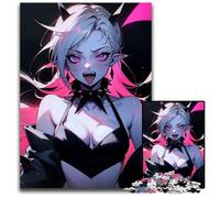 Jigsaw Puzzles for Adults 1000 Piece Mad Vampire Anime Girl Jigsaw Puzzles for Adults for Travel Lovers Couples Challenging Toy 1000 PCS(38x26cm)