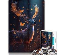 Jigsaw Puzzles for Adults 1000 Piece Magic Butterfly Deer Dream Puzzles for Teenagers,with Matching Poster And Trivia Sheet for Ages 14+ (size 38x26cm)