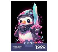 Jigsaw Puzzles for Adults 1000 Piece Magical Penguin Swordsman Puzzles for Adults Relax Games Pattern Assembly Christmas Birthday Gifts 38x26cm/1000pcs