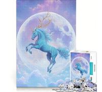 Jigsaw Puzzles for Adults 1000 Piece Magical Unicorn FullMoon Educational Games But Fun And Humorous Suitable for Desktop Decoration 38x26cm