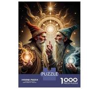 Jigsaw Puzzles for Adults 1000 Piece Magical Wizards with Glowing Symbols Jigsaw Puzzle Fun Games Birthday Present Unique Birthday And Xmas Gifts 38x26cm/1000pcs