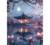 Jigsaw Puzzles for Adults 1000 Piece Magnolia Pavilion Moon, Jigsaws 1000 pieces for adults Family Activity, Challenging puzzles Games, Colourful, Beautiful Decoration Puzzle