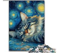 Jigsaw Puzzles for Adults, 1000 Piece Maine Coon Night Sky Puzzle 1000 Pieces Jigsaw with Family Interactive Game, for Ages 14+ (Size 26x38cm)