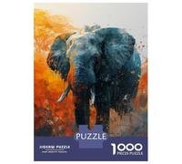 Jigsaw Puzzles for Adults 1000 Piece Majestic Elephant Gaze Teenager Puzzles Hands-on Game Difficult Challenge Challenging Game Gifts 70x50cm/1000pcs