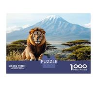 Jigsaw Puzzles for Adults 1000 Piece Majestic Lion on Rock with Mountain Background Jigsaw Relax Games Wall Decoration Deal As Gifts for The Whole Family 38x26cm/1000pcs