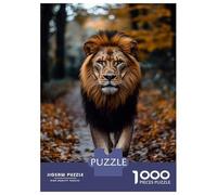 Jigsaw Puzzles for Adults 1000 Piece Majestic Lion Walking Through Autumn Forest Puzzle for Adults Brain Teaser Game Difficult Hard Deal As Gifts for The Whole Family 70x50cm/1000pcs