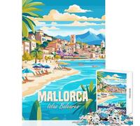 Jigsaw Puzzles for Adults 1000 Piece Mallorca Islas Baleares DIY Toys Great Gift for Games Relaxing Games Wishlist with Santa Claus Size 38x52cm