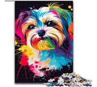 Jigsaw Puzzles for Adults 1000 Piece Maltese Dog Art Jigsaw Home Activity for Holidays, Birthdays, And Family Game Nights (size : 50x75cm)
