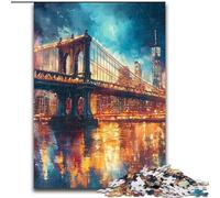 Jigsaw Puzzles for Adults, 1000 Piece Manhattan Bridge Puzzle for Teenagers Family Educational Games Home Decoration Gift (size 50x75cm)