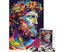 Jigsaw Puzzles for Adults 1000 Piece Marcus Aurelius Pop Art Colorful Jigsaw Puzzles 1000 Relaxing Games Birthday Gifts Perfect Decoration (38x26cm)