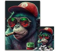 Jigsaw Puzzles for Adults 1000 Piece Marijuana Monkey Difficult Puzzles for Adults for Holidays Birthdays And Family Game Nights 1000 PCS(38x26cm)