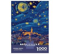 Jigsaw Puzzles for Adults 1000 Piece Marseille France Nightscape Art Adult Puzzles Brain Teaser Game Home Decoration Christmas Birthday Gifts 52x38cm/1000pcs