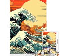 Jigsaw Puzzles for Adults 1000 Piece Massive Waves Japanese Jigsaw Puzzles 1000 Relaxing Games Birthday Gifts Perfect Decoration (38x26cm)