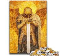 Jigsaw Puzzles for Adults 1000 Piece Medieval Knight Warrior Painting 1000 Piece Jigsaw,Family Activity Fun at Home Activities, Birthday Present,Travel Gifts (50x75cm)